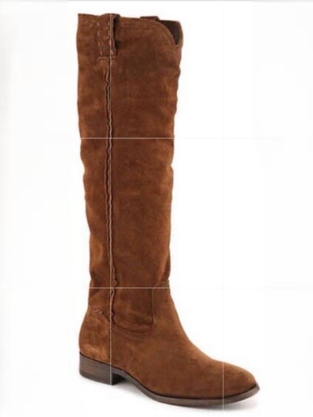 Womens Frye Cara Tall Brown Suede Leather Riding Boots